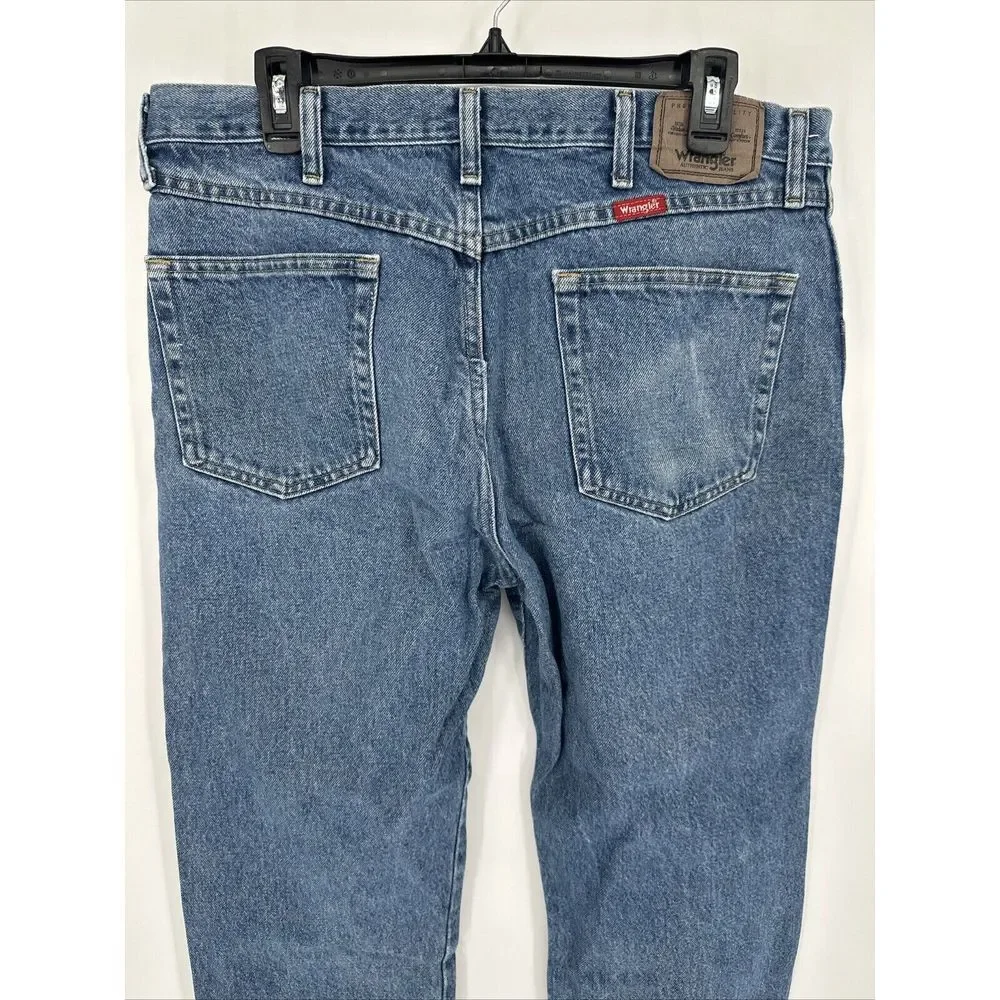 Wrangler 96501DS Denim Jeans Men 36x29 Regular Fit Denim‎ Light Blue Faded